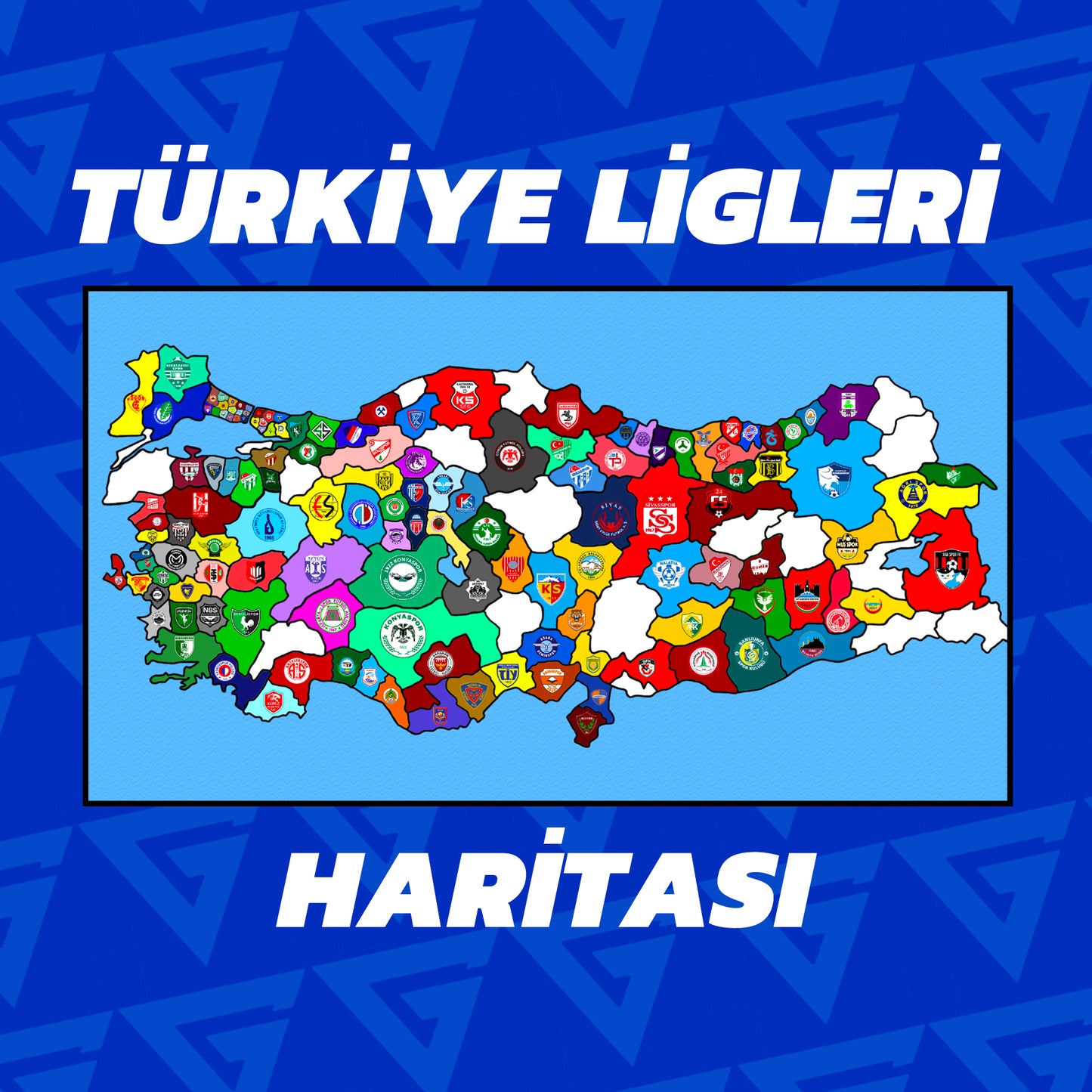 Türkiye Ligleri Haritası Photoshop Dosyası (Süperlig, TFF 1. Lig, TFF 2. Lig, TFF 3. Lig)